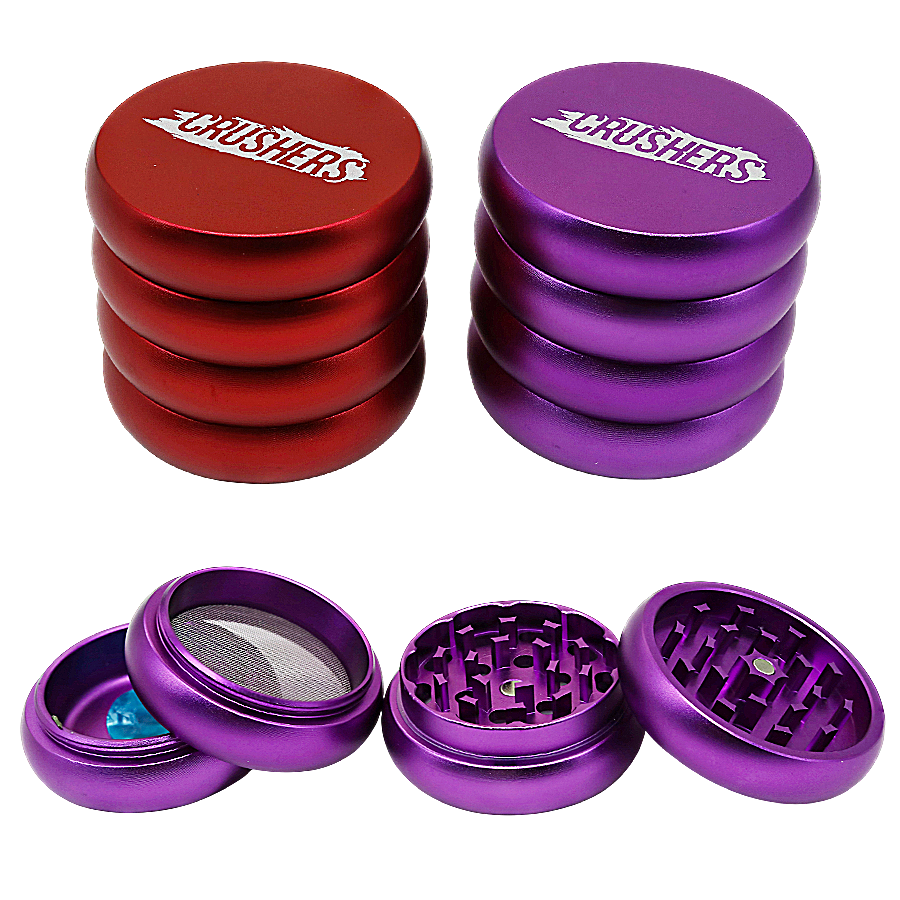 Crushers 4 Circles Rotation Matte Metallic 4 Part Grinder | 63mm | (GR708) | Assorted Colors product image